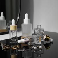 Flacons compte-gouttes carrés en verre dépoli de 10 ml, sérigraphiés, pour huiles essentielles, parfums, voyage, rechargeables, conteneurs cosmétiques