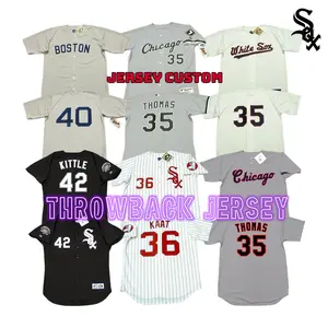 Pria Chicago 35 Frank Thomas 36 Jim Kaat 41 Tom Seaver 42 Ron Kittle Throwback Jersey bisbol dijahit S-5xl