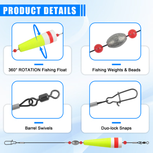 Bobbers <span class=keywords><strong>de</strong></span> <span class=keywords><strong>pesca</strong></span>, corchos para flotador <span class=keywords><strong>de</strong></span> agua salada, flotadores <span class=keywords><strong>de</strong></span> <span class=keywords><strong>pesca</strong></span> ponderados y Bobbers para Redfish, aparejos <span class=keywords><strong>de</strong></span> <span class=keywords><strong>pesca</strong></span> <span class=keywords><strong>de</strong></span> Surf - Product Image 4