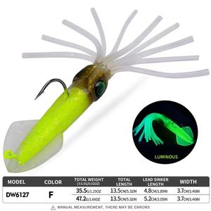 <span class=keywords><strong>Leurre</strong></span> <span class=keywords><strong>souple</strong></span> artificiel en forme de calamar de 135 mm, 35 g, 47 g, avec hameçon lumineux en plomb pour la pêche <span class=keywords><strong>au</strong></span> poulpe - Product Image 3