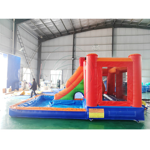 Tobogán Acuático Inflable Comercial <span class=keywords><strong>con</strong></span> <span class=keywords><strong>Casa</strong></span> de Brinco y <span class=keywords><strong>Piscina</strong></span>, Combo Húmedo/Seco Rojo y Azul, Castillo Hinchable <span class=keywords><strong>para</strong></span> Niños - Product Image 4