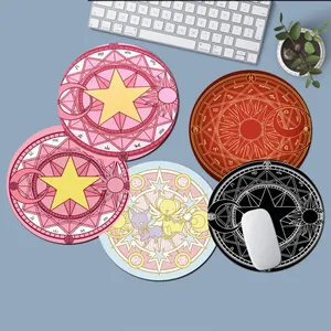 Kawaii Round Mouse Pad Desk Pad Laptop Mouse Mat For Office Home PC Computer Keyboard Cute Mouse Pad Non-Slip Rubber Desk Mat