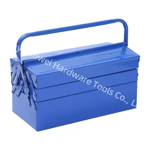 Toolbox 3 Tiers Cantilever Tool Box Portable Steel Chest Hand Tool Set Organizer Metal Toolbox