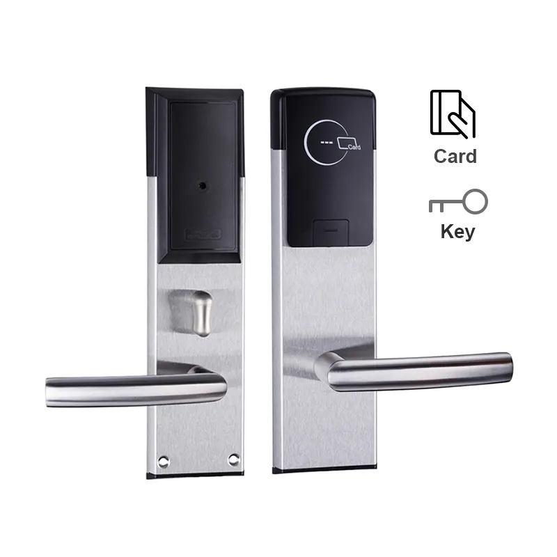 304 الفولاذ المقاوم للصدأ ANSI القياسية نقر الإلكترونية الذكية RFID بطاقة مفتاح فندق قفل الباب مع برامج إدارية نظام
