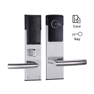 304 Stainless Steel ANSI Standard Mortise Electronic Smart RFID Key Card Hotel Door Lock with Management Software System