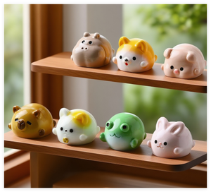 Dessin animé cochon lapin <span class=keywords><strong>chat</strong></span> hippopotame <span class=keywords><strong>chien</strong></span> Capybara grenouille résine Animal fabricant enfant petit bain jouet enfants Surprise aveugle sac Figure - Product Image 4