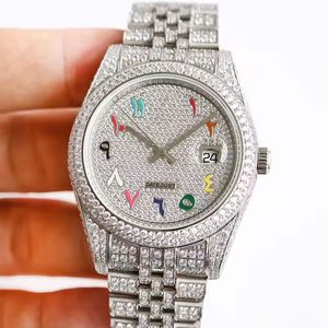 Montre mécanique automatique de luxe pour homme, personnalisée avec moissanite VVV colorée, de haute qualité, par un designer hip-hop de renom - Product Image 5