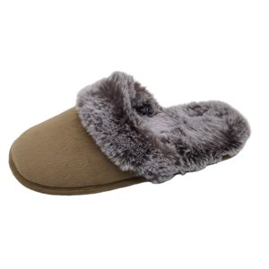 รองเท้าแตะใส่ในบ้านแบบสวมสำหรับผู้หญิง พื้นยาง TPR  ตกแต่งขนเทียม  รับผลิตตามแบบ OEM พร้อมสกรีนโลโก้ - Product Image 2