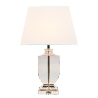 Lampe de table en cristal de luxe américaine, éclairage de chevet pour la maison, chambre à coucher, bureau, lampe de lecture, lampe décorative en cristal transparent pour hôtel