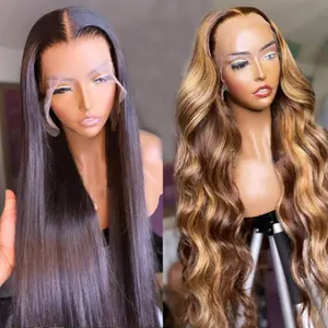Trio wig renda penuh gelombang air 100% rambut manusia Virgin Brasil untuk WANITA HITAM