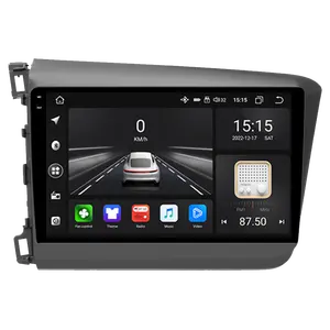 Honda Civic için uygun 2011-2015 9 "8 çekirdekli Android 10 araç dvd oynatıcı multimedya oynatıcı radyo video stereo gps navigasyon ses sistemi