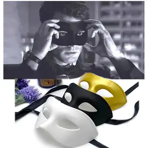 Wholesale PVC Halloween Masquerade Men's Mask Half Face Adult Party Personality Mature Handsome Antique Eye Mask