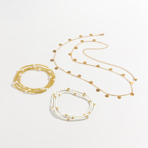 Chaîne de taille réglable multicouche dorée style bohème avec perles pour femme, bijou de plage - Product Image 2