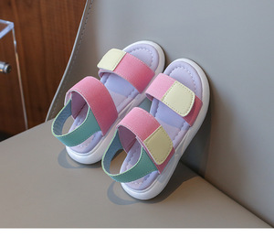 Sandales pour filles, été, nouvelle mode, sandales ouvertes, camouflage, plage, sandales à semelle souple pour enfants - Product Image 4