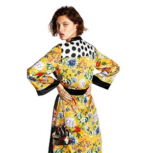 Kimono largo Floral para mujer, capa oversize con mangas, bohemio - Product Image 3