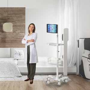 Hot-selling Medical Monitoring <b>Portable</b> Movable Metal <b>Trolley</b> Cart- Central Lock Silent Wheels Modern Design Hospital Clinic - Product Image 3