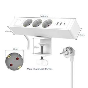 Mvava EU cắm AC cửa hàng bàn <span class=keywords><strong>Power</strong></span> Strip ổ cắm với USB Type-C phí cổng 1.8m mở rộng dây 3 cửa hàng cho nhà văn phòng - Product Image 1