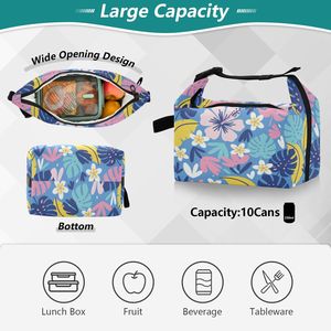 Hawaii Neutral Ocean Cartoon Print Durable Polyester Insulated Lunch Bag Cooler Bag for Picnic BBQ Food Takeout Delivery - Product Image 5