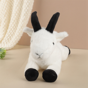 Peluche de Cabra en Posición Acostada, Blanco y Negro, Peluche de Animal Personalizado al por Mayor - Product Image 5
