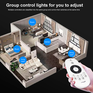 Jiuan 2.4G 4 khu <span class=keywords><strong>RF</strong></span> từ xa không dây cảm ứng đầy đủ bảng điều chỉnh CCT LED dimmer điều khiển cho CW WW dải ánh sáng đèn - Product Image 5