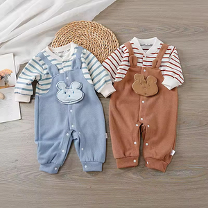 Set di Abbigliamento per <span class=keywords><strong>Bambini</strong></span> OEM ODM Personalizzato, Stile Casual per Neonati, <span class=keywords><strong>Tuta</strong></span> in 100% Cotone Tinta Unita - Product Image 5