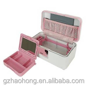 Thời Trang Vali Du Lịch Vẻ Đẹp Tổ Chức Hộp Vanity Lưu Trữ Trang Điểm Trường Hợp 14 Inch Giá Bán Buôn Mới Cho Cô Gái Tùy Chỉnh Đồng Bằng - Product Image 3