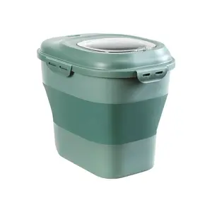 Nhà Bếp Đóng Mở Kín Nhựa Gạo Dispenser Nhà Sử Dụng Gạo Container Lưu Trữ Thực Phẩm Với Bánh Xe Cán