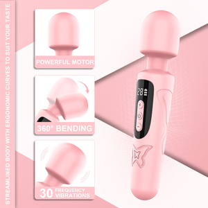 Bướm LCD hiển thị AV Rod Vibrator với 30 tần số rung động mạnh đôi thay thế đầu sạc Rod g-spot massage Rod - Product Image 3