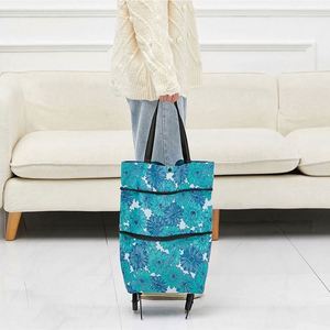 Promotion Portable Washable Folding Grocery <b>Trolley</b> Superet Shopping Bag With Wheels - Product Image 4