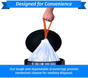 CFC ถุงขยะแบบเชือกดึงสูง13แกลลอนถุงขยะในครัวจำนวน250 13แกลลอนถึง16แกลลอน - Product Image 6