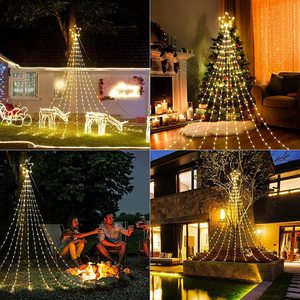 ANPU <span class=keywords><strong>317</strong></span> LED Cascade Arbre Fée Lumières Top Star 320 LED Pixel Décorations De Noël IP65 Étanche PVC Chaîne Paysage - Product Image 2