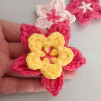 Patchs brodés artisanaux à deux couches, style coréen, fleurs à cinq pétales aux couleurs bonbon, pour accessoires vestimentaires pour enfants