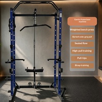 Structure de musculation en acier avec poulie haute et station de tractions pour entraînement multifonctionnel à domicile