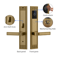 Serrure intelligente RFID NFC rétro européenne, compatible avec la commande par application, clé d'urgence dissimulée, système de gestion PC/mobile gratuit fourni