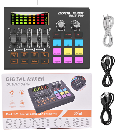 X10 Live Sound Card Dual 48V Phantom Power Supply Bluetooth Mobile Phone Recording Host K-Pop Dedicated Digital Mixing Console