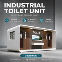 Toilettes publiques rectangulaires intelligentes et respirantes de luxe, conteneur mobile, toilettes modernes préfabriquées modulaires pour parcs urbains de haute qualité