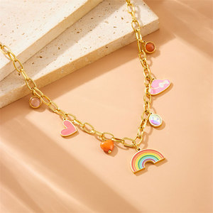 สร้อยคอโบฮีเมียนกันน้ำ ไม่หมอง ทำจากสแตนเลส 316 ชุบทอง 14k 18k สีรุ้งหลากสี สำหรับผู้หญิง - Product Image 3
