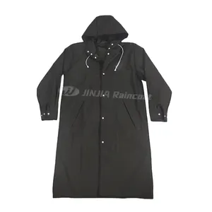 hot selling 2024 fashion custom print Adult waterproof rain coat jacket women Hiking EVA Black Raincoat for Men