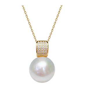 Ensemble de bijoux luxueux et brillants en perles d'eau douce naturelles blanches et brillantes, avec support incrusté de zircon - Product Image 1