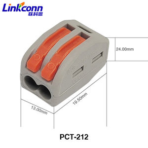 PCT-212บล็อกเทอร์มินัลแบบกดสำหรับต่อสายไฟเชื่อมต่อเร็วพร้อมขั้วต่อทองเหลือง - Product Image 4