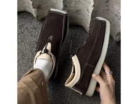 Mocassins Homme Personnalisables en Gros avec Logo, Tige en Daim, Semelle Extérieure en Caoutchouc Antidérapante, Résistants à l'Usure, Toutes Saisons, Bout Carré, Tendance