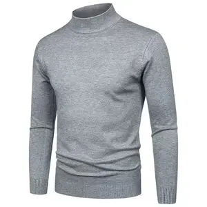 custom winter fashion designer clothes sweater casual long sleeve pullover sweater men knitted high neck sweater for men