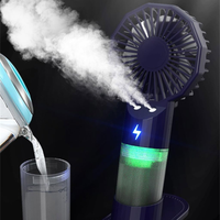 Mini Ventilador de Mano Recargable de 1200 mAh con Doble Tanque de Agua, 3 Velocidades, Diseño de Escritorio, Personalización OEM Disponible