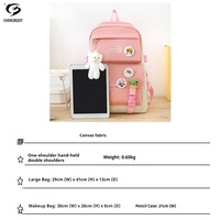 Sacs à dos scolaires personnalisés 5-en-1 en gros, pas chers, imperméables, pour enfants, ensemble de sacs à dos de sport décontractés pour filles, pour l'extérieur et les voyages