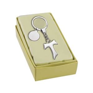 Porte-clés en métal tendance TAU avec porte-monnaie personnalisé, logo imprimé UV, en laiton et alliage d'acier inoxydable - Product Image 2