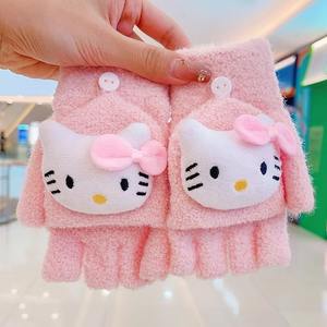 Guanti Flip con mezze dita in Kuro di cartone animato per bambini guanti da scrittura per studenti alla moda ispessiti da sci sportivo caldo neutro ogni giorno - Product Image 6