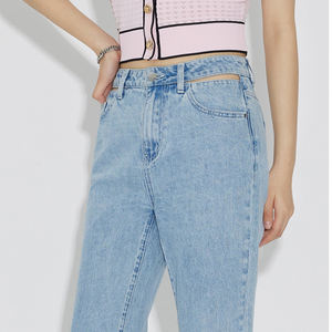 Pantalones Vaqueros Casuales Holgados y Transpirables para <span class=keywords><strong>Mujer</strong></span>, de Cintura Alta, con Corte Recto, Estilo Baggy, con Cintura Desgarrada - Product Image 6