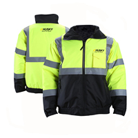 Jaket Kerja Anti Air Biru Dongker Unisex Desain Terbaru, Reflektif, Tipis, Bahan Kanvas, Model Standar, Pakaian Keselamatan Khusus