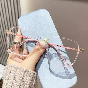 メーカー卸売デザインカスタムロゴアンチブルーライトコンピューターアイウェア眼鏡透明フレームスクエア光学メガネ
