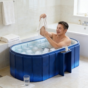 Baignoire pliable pour bain froid au meilleur <span class=keywords><strong>prix</strong></span> avec refroidisseur <span class=keywords><strong>d</strong></span>'<span class=keywords><strong>eau</strong></span>, baignoire ronde pliable 1 pièce pour adultes, pour usage domestique, baignoire peu encombrante - Product Image 3